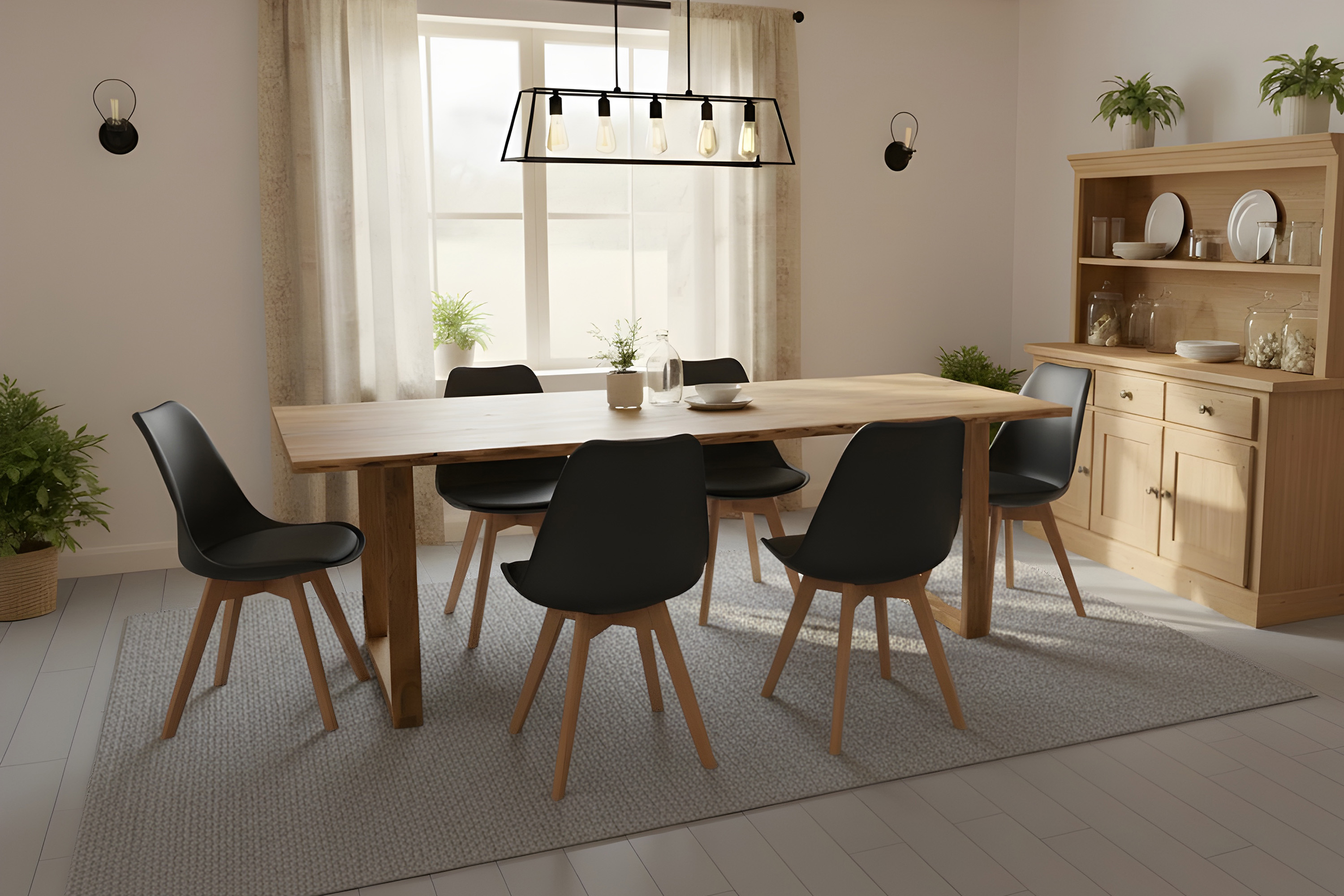 Esstisch Baumkante massiv Akazie natur 240 x 100 cm U-Gestell Holz natur GRAZ