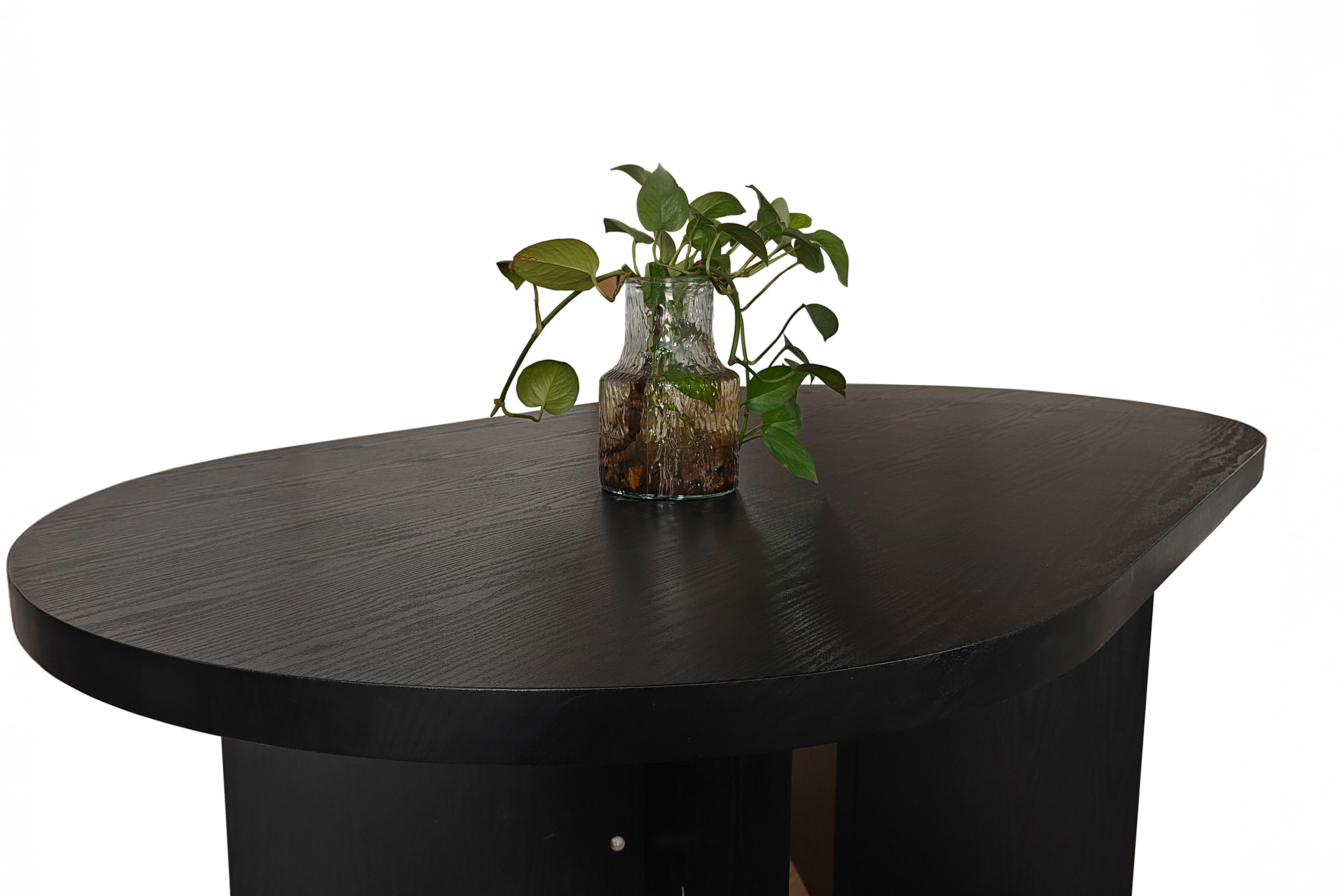 Esstisch 160 x 90 cm Holz Schwarze-Optik gerade Kante oval V-Gestell OVI