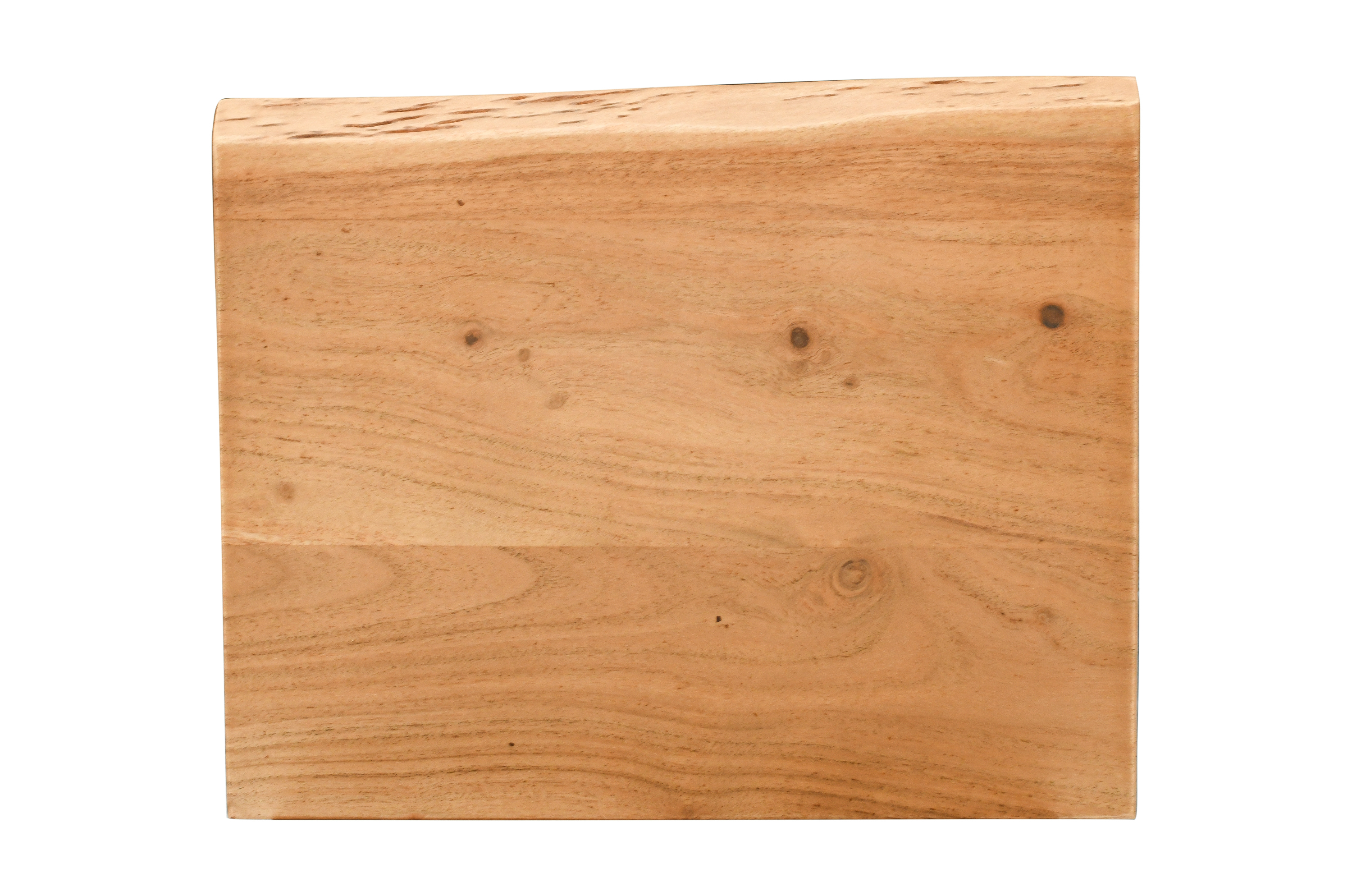 Holzplatte Arya mit echter Baumkante (einseitig), 40 x 30 cm, Akazienholz eichefarben, massiv & lackiert