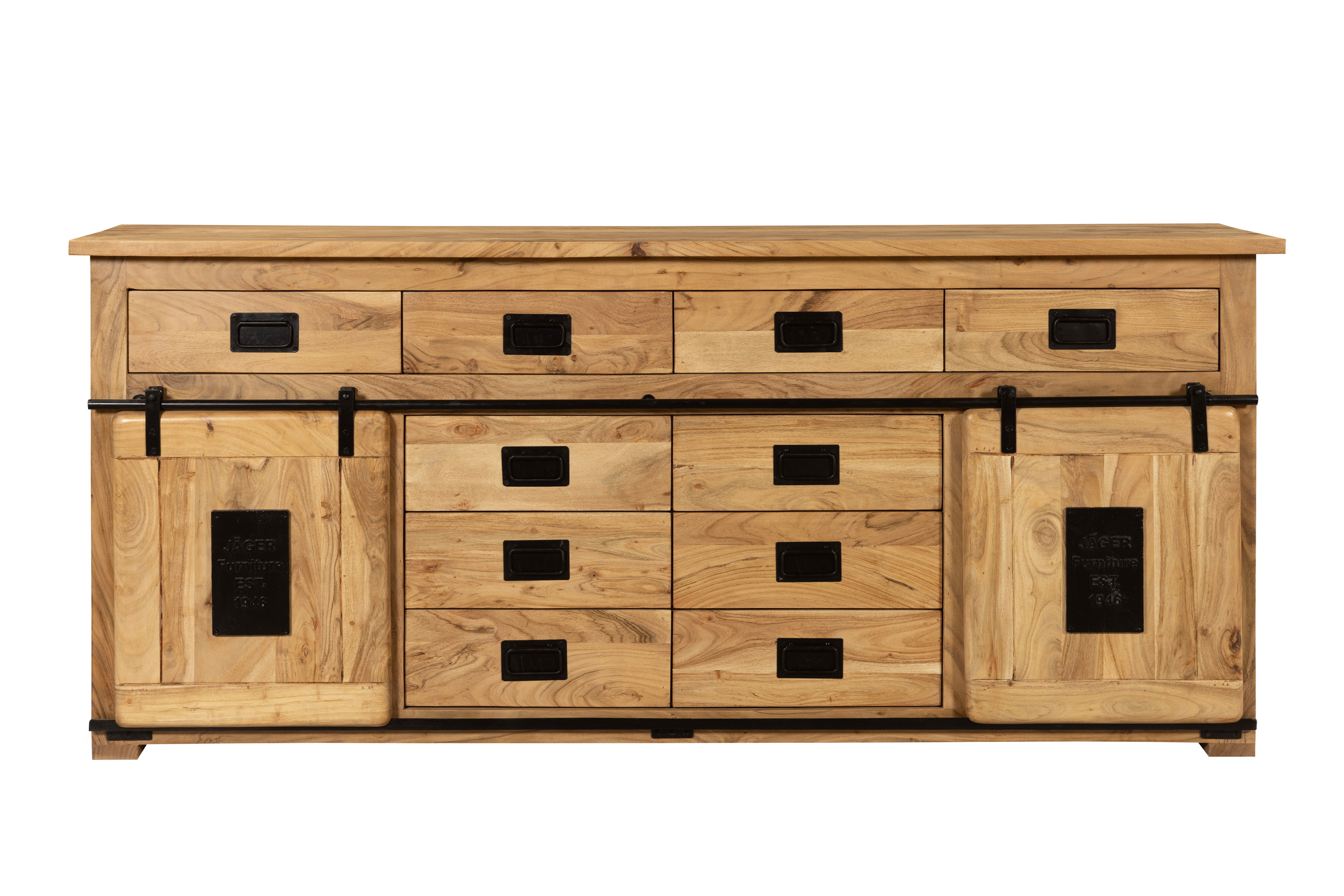 Sideboard Kommode 200 x 90 x 45 cm Akazienholz massiv naturfarben LIBRO