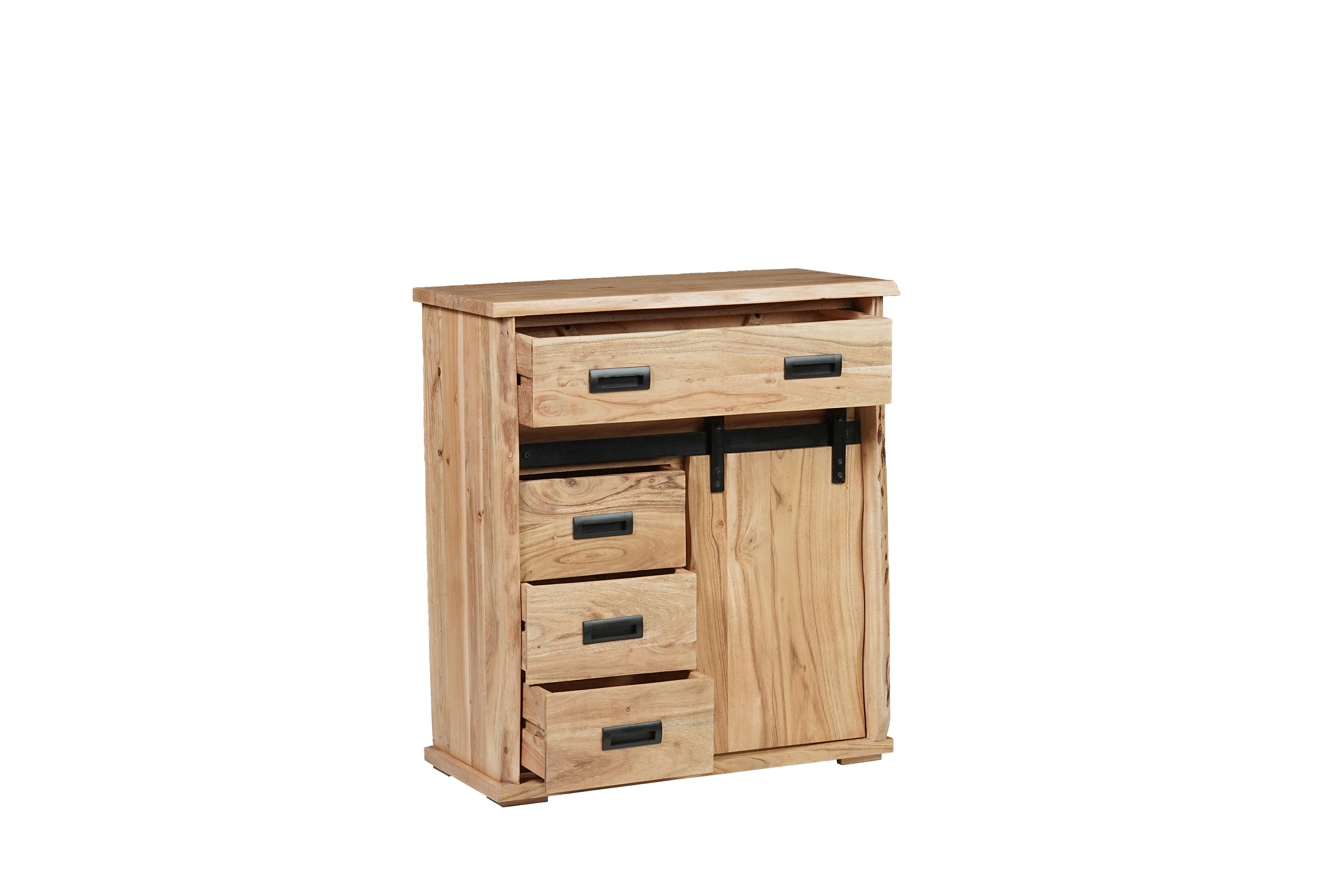 Sideboard Baumkante 75 x 35 x 85 cm Akazienholz massiv naturfarben LIAN VI