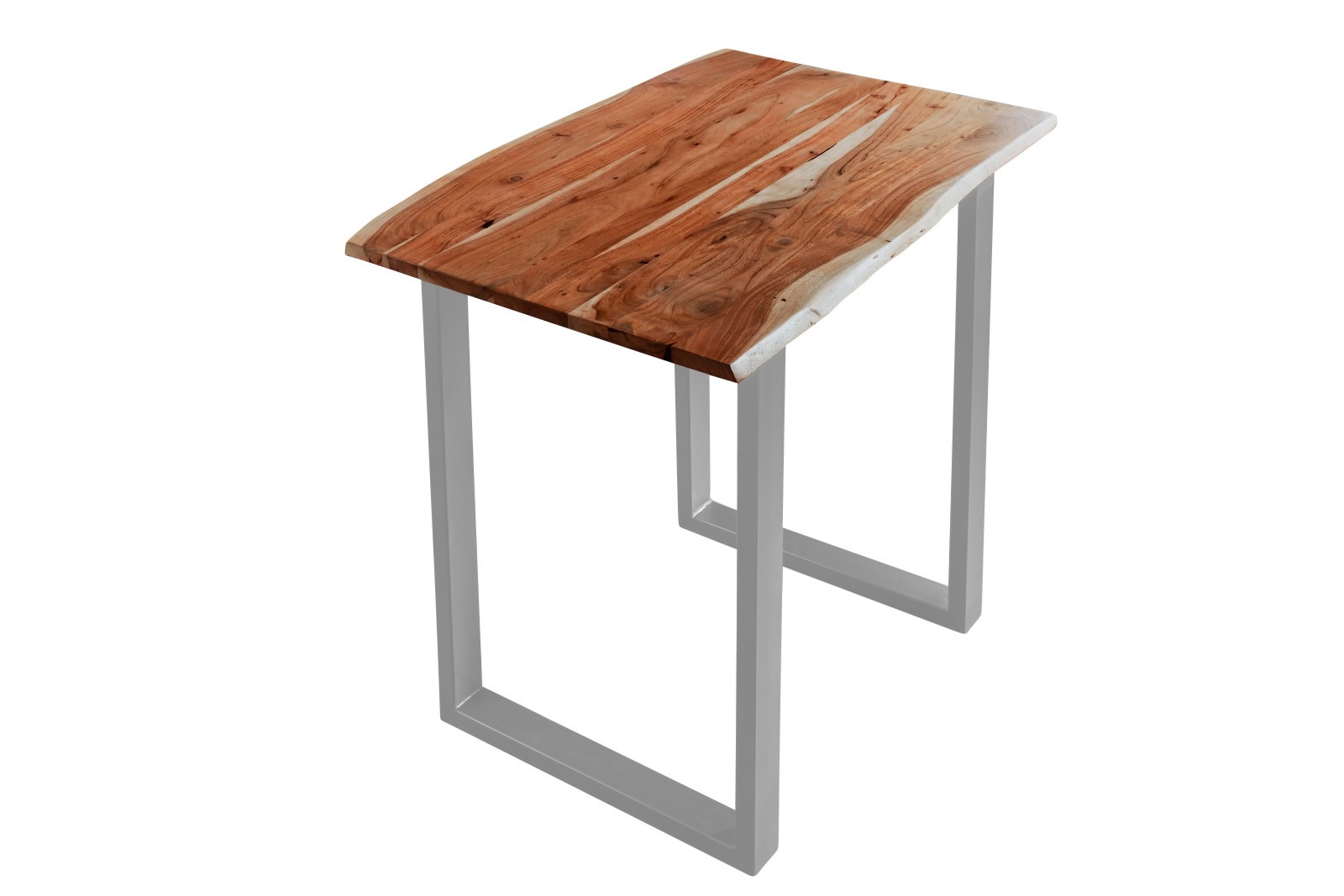  Bartisch Baumkante massiv Akazie nussbaum 120 x 80 silber Quebec
