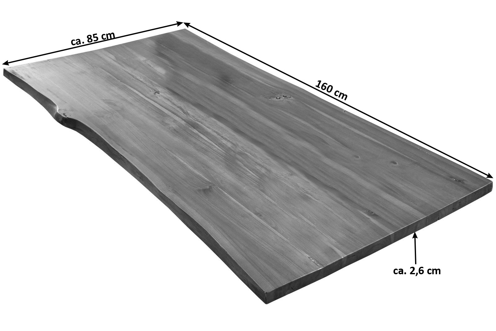  Tischplatte Baumkante Akazie cognac 160 x 85 cm Esra