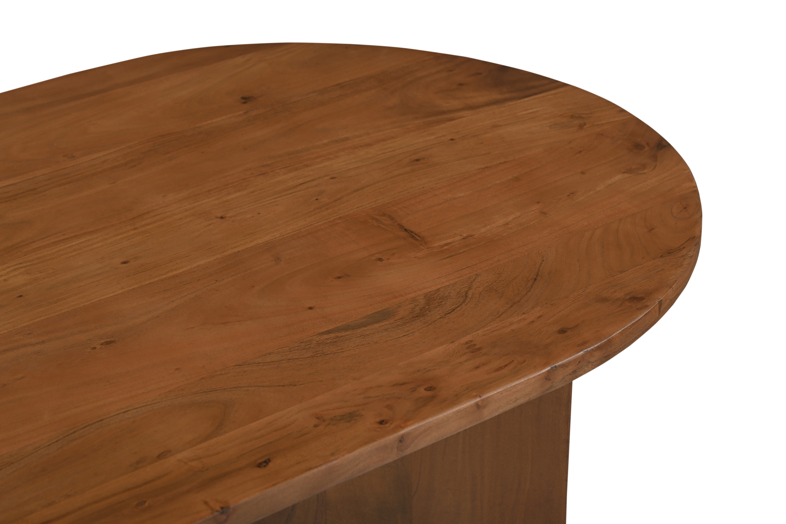 Esstisch 160 x 90 cm Akazienholz Nussbaum gerade Kante oval V-Gestell LAURIE