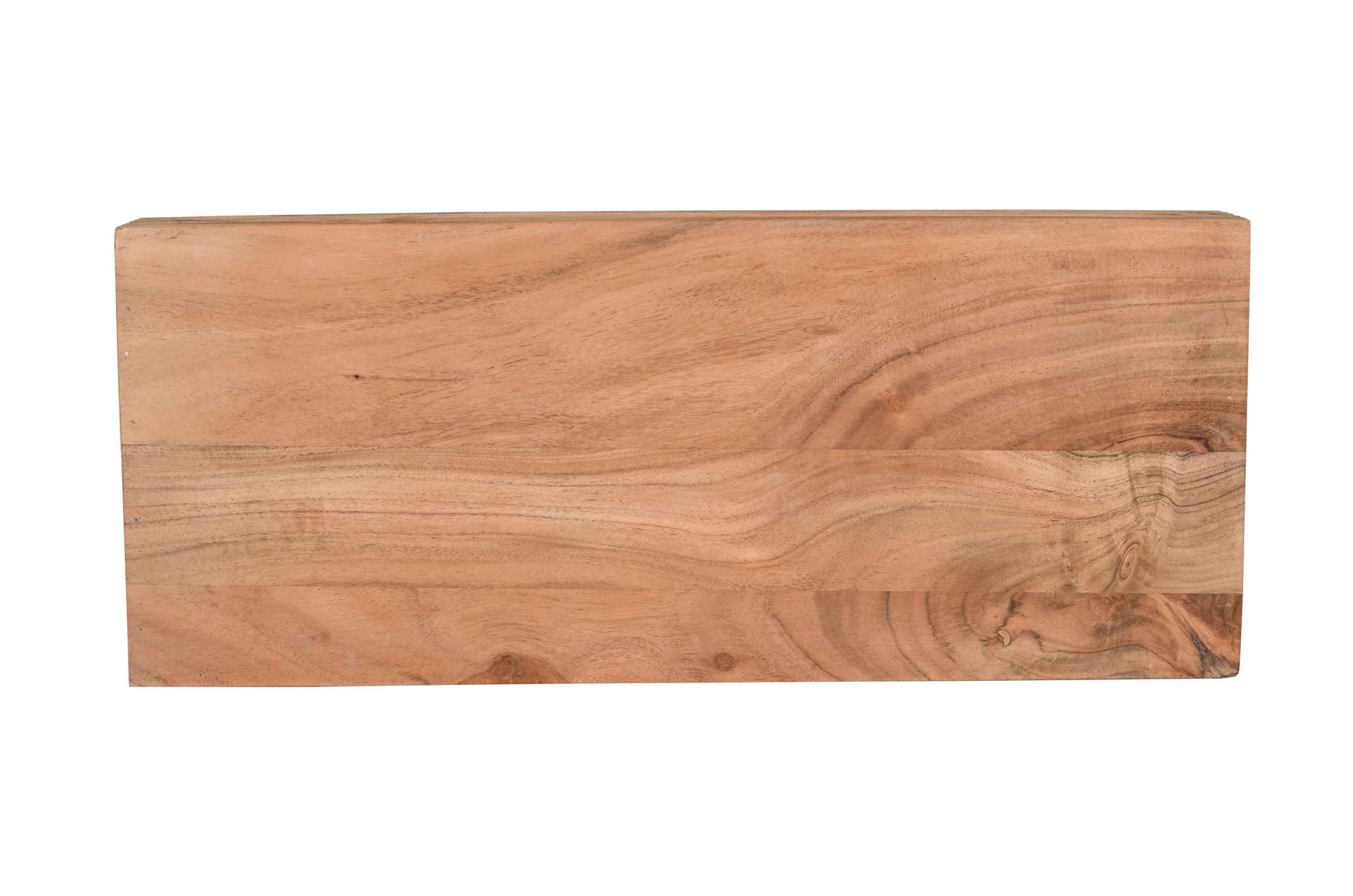 Steckboard mit Baumkante Schubladenregal Akazie massiv natur gerillt 60 x 25 x 8 cm LEONA