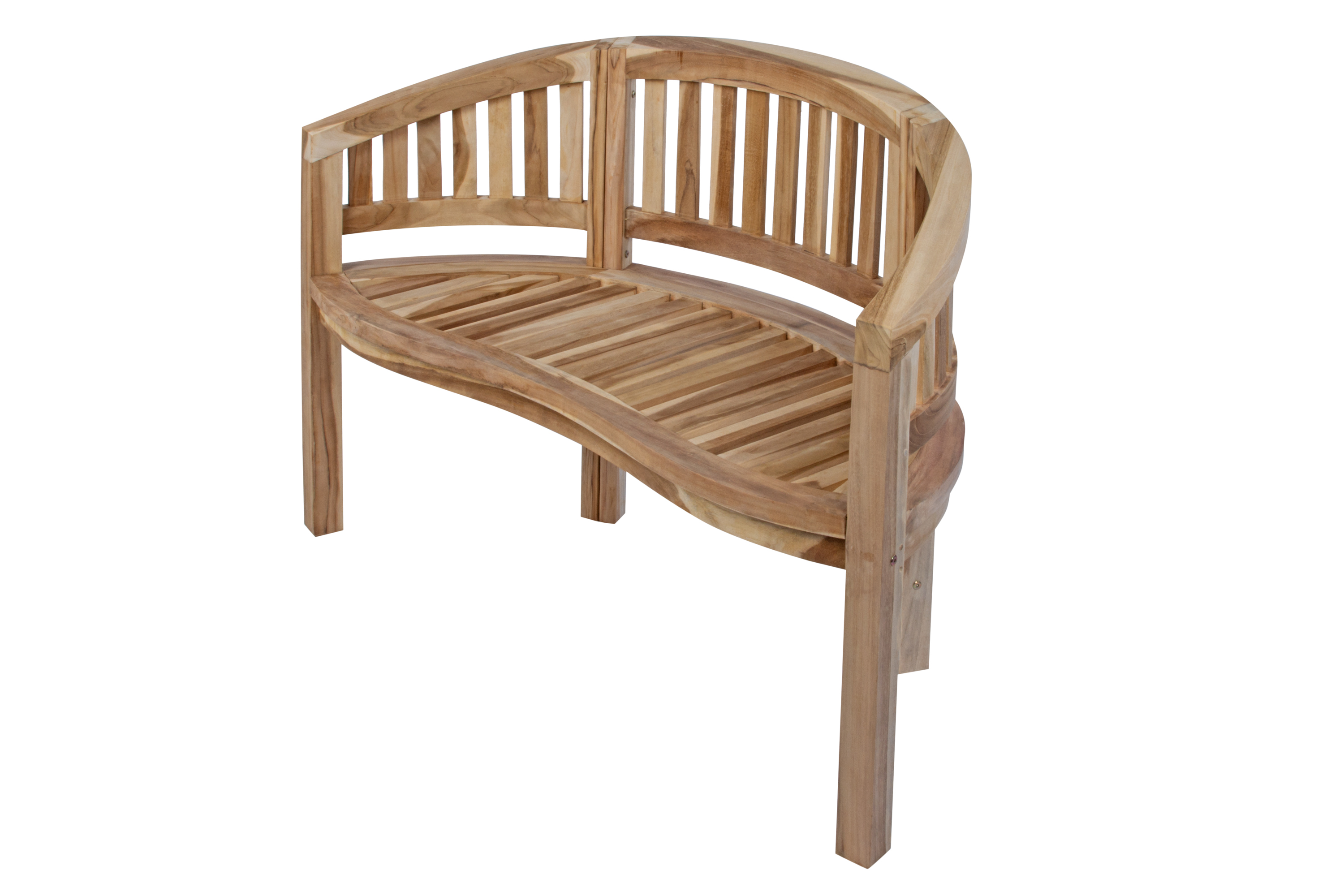 Gartenbank Bananenbank Teak 120 cm 2 Sitzer Bananenbank BANANA