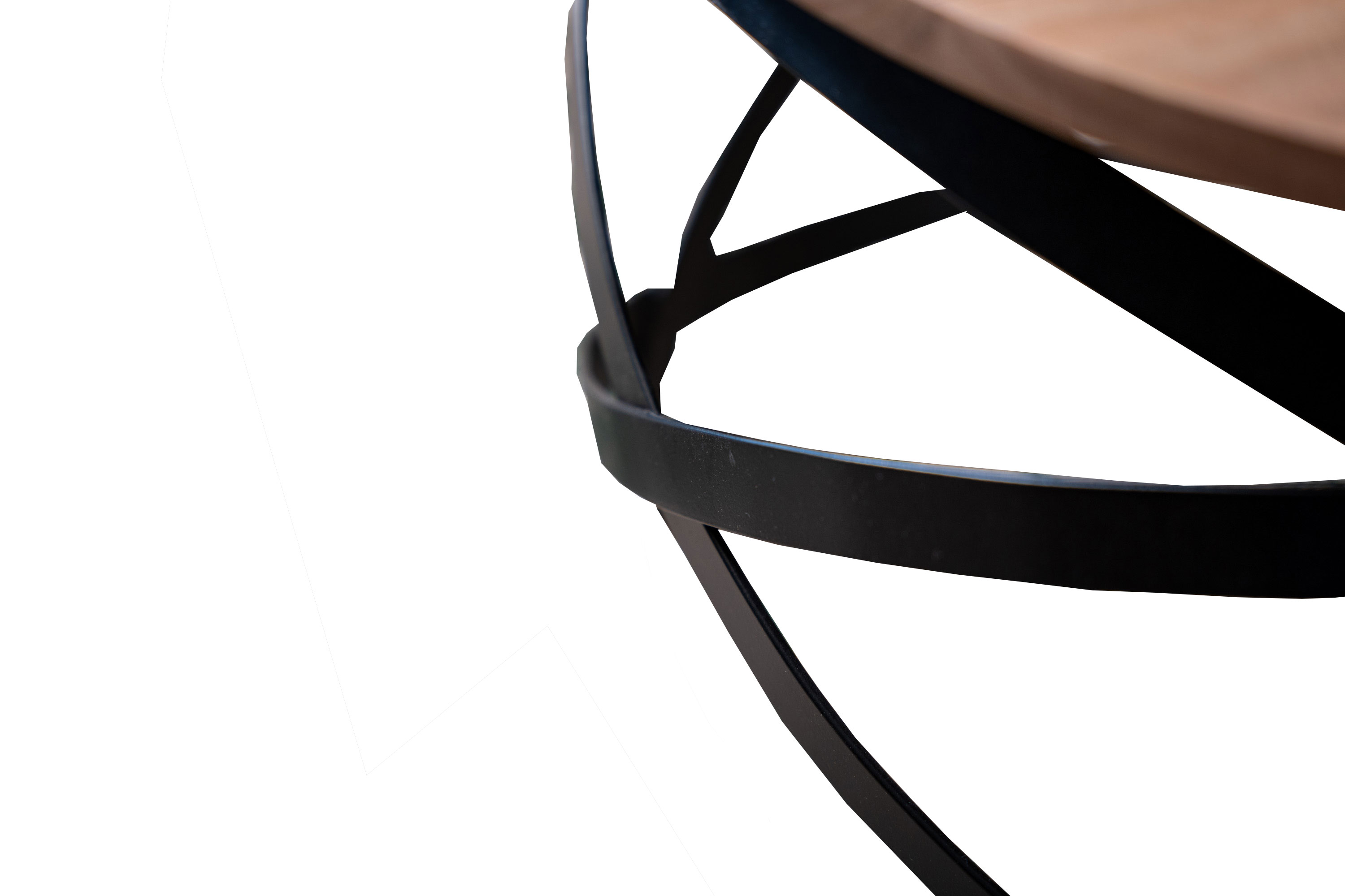 Couchtisch rund im Industrial-Design Akazie massiv 60 x 60 x 30 cm naturfarben Allison
