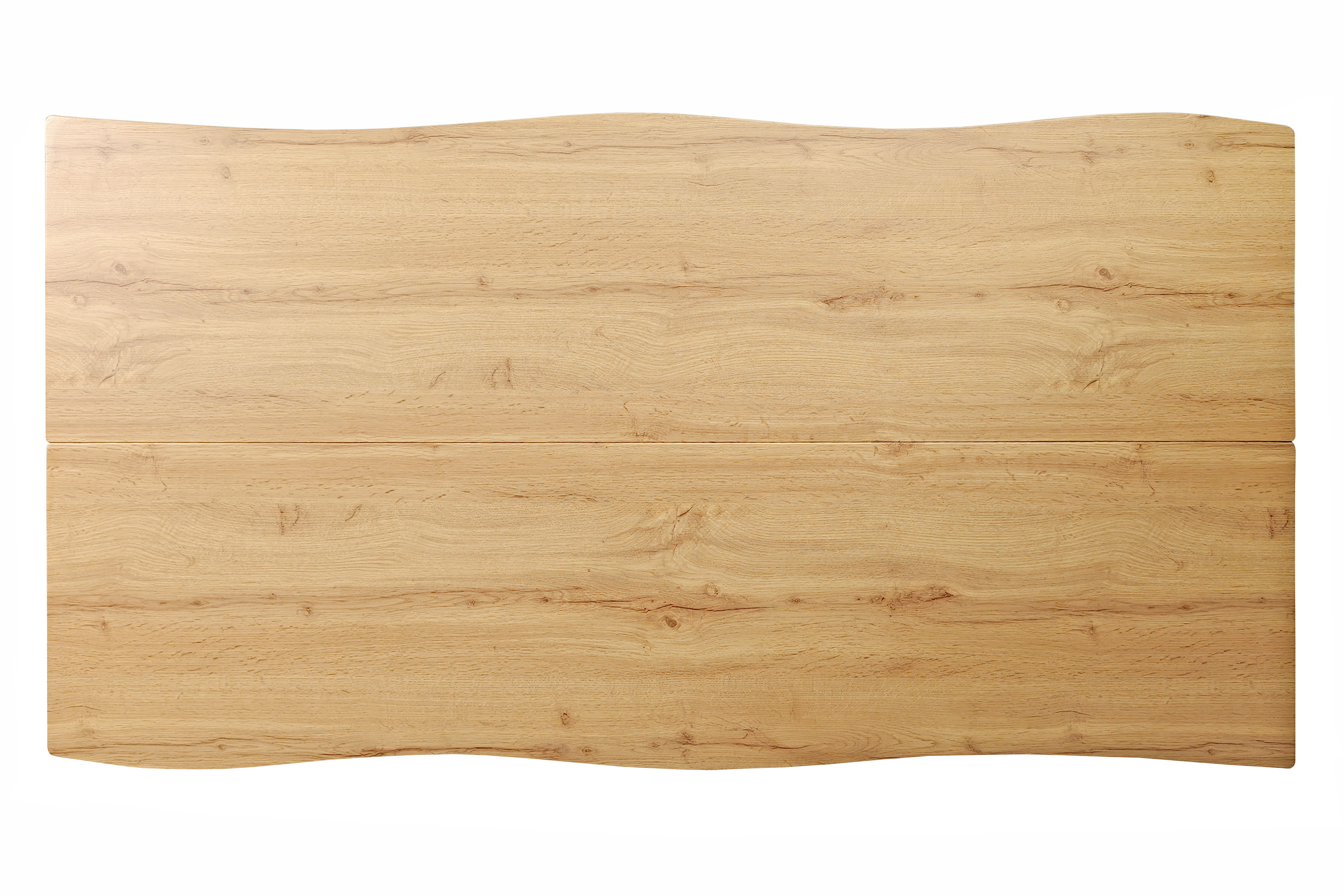 Esstisch Baumkante Holz-Optik Wildeiche 160 x 85 U-Gestell silber DUA