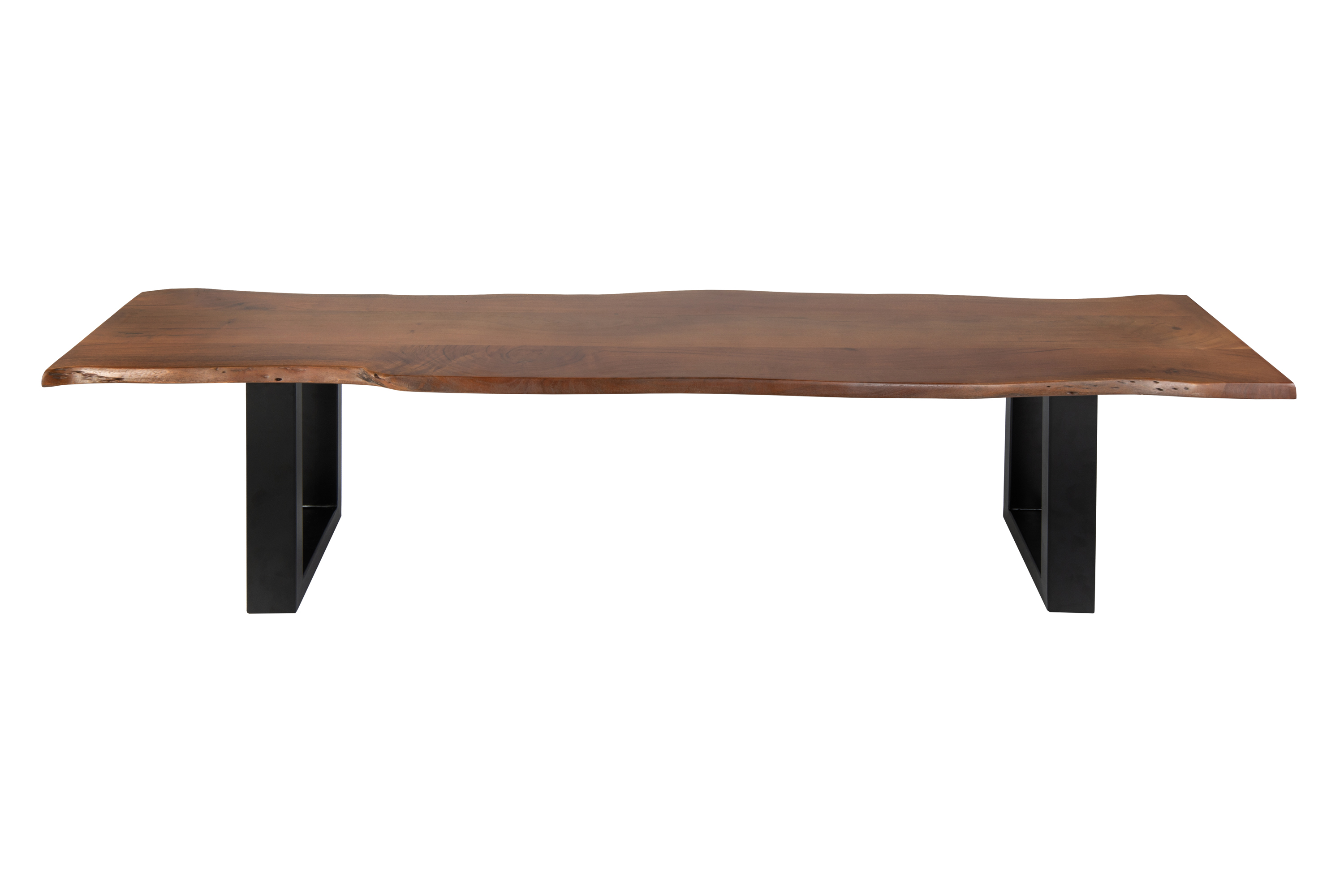 Sitzbank Baumkante 220 cm nussbaum massiv Akazie schwarz