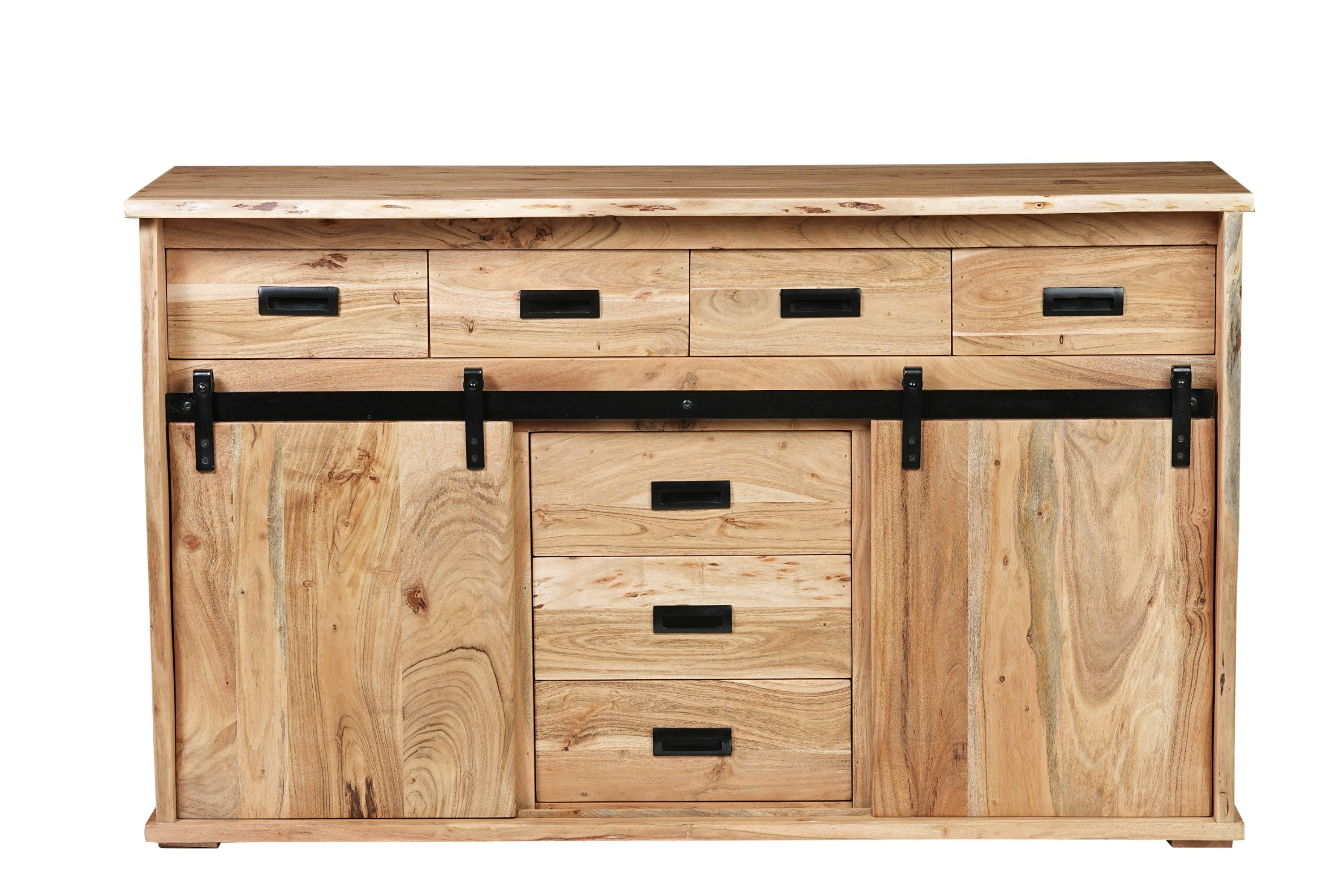 Sideboard Baumkante 150 x 45 x 90 cm Akazienholz massiv naturfarben LIAN II